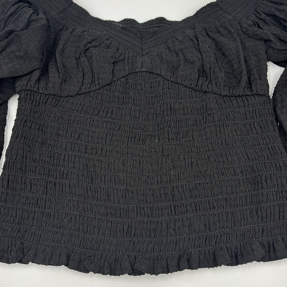 AllSaints Tia Texture Puff Sleeve Top - Picture 4 of 7